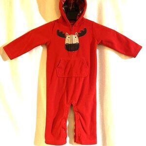 Carter's Baby Romper with Hood Red in Color Size 24 Months